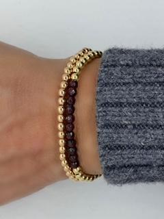 Garnet Color Beaded Bracelet